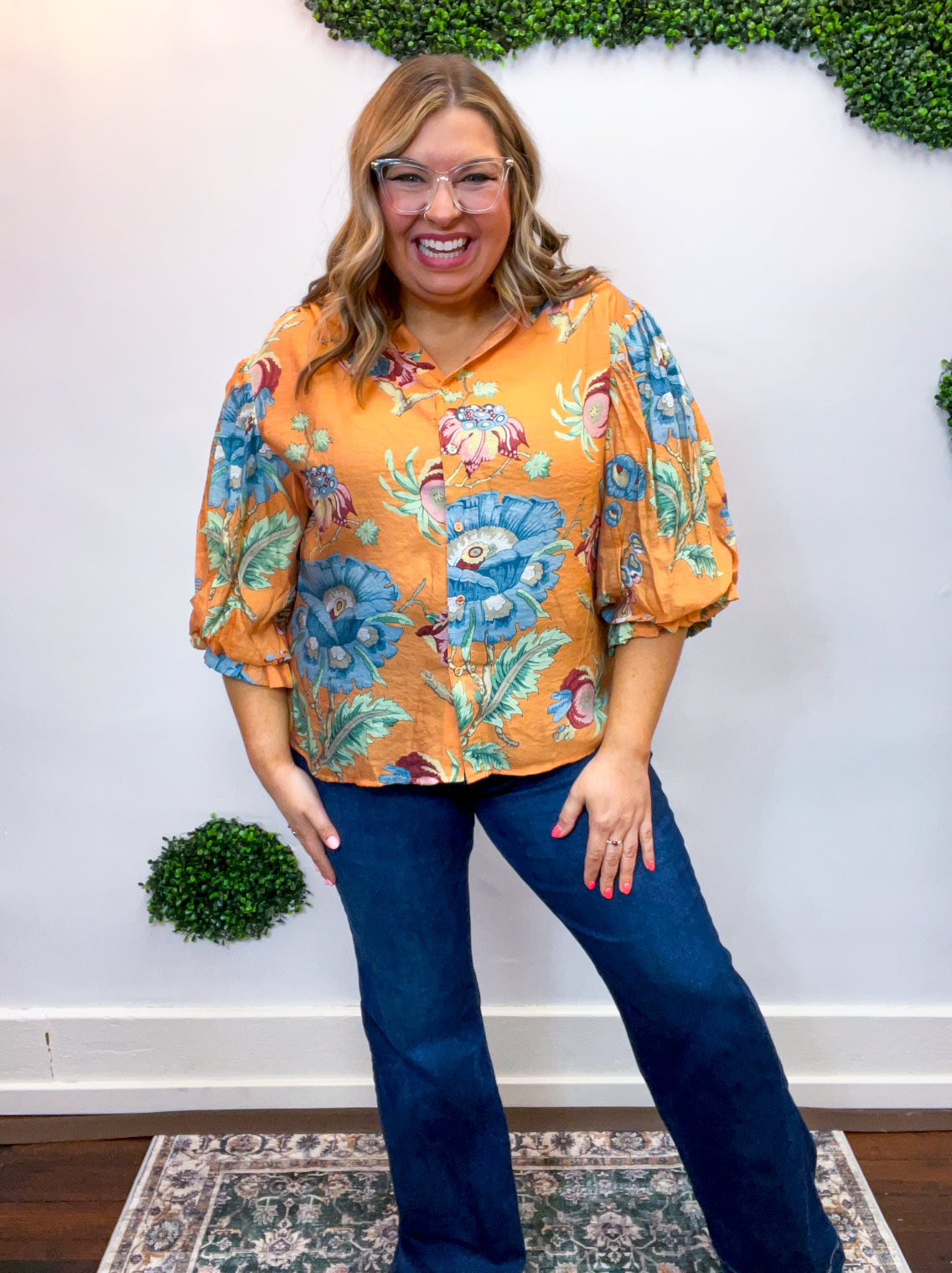 Tangerine Daydream Button Down Top