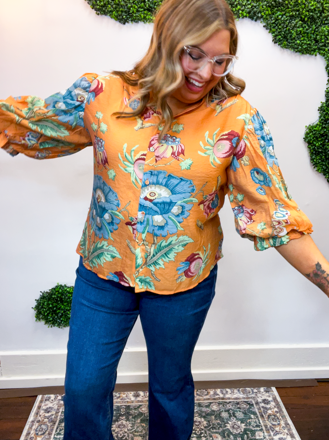 Tangerine Daydream Button Down Top