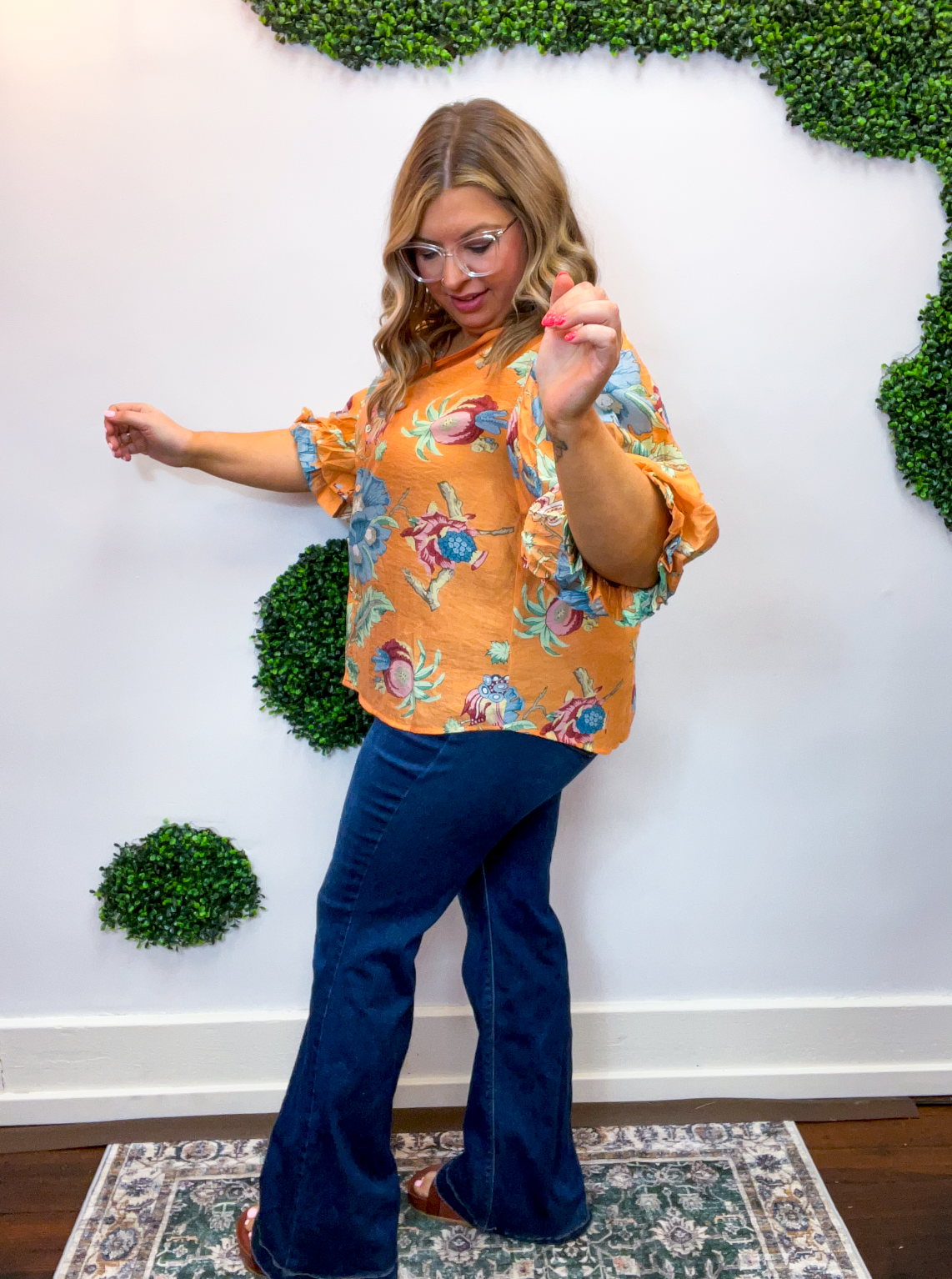 Tangerine Daydream Button Down Top