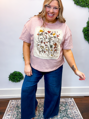 Pressed Petal Patch Top in Dusty Rose