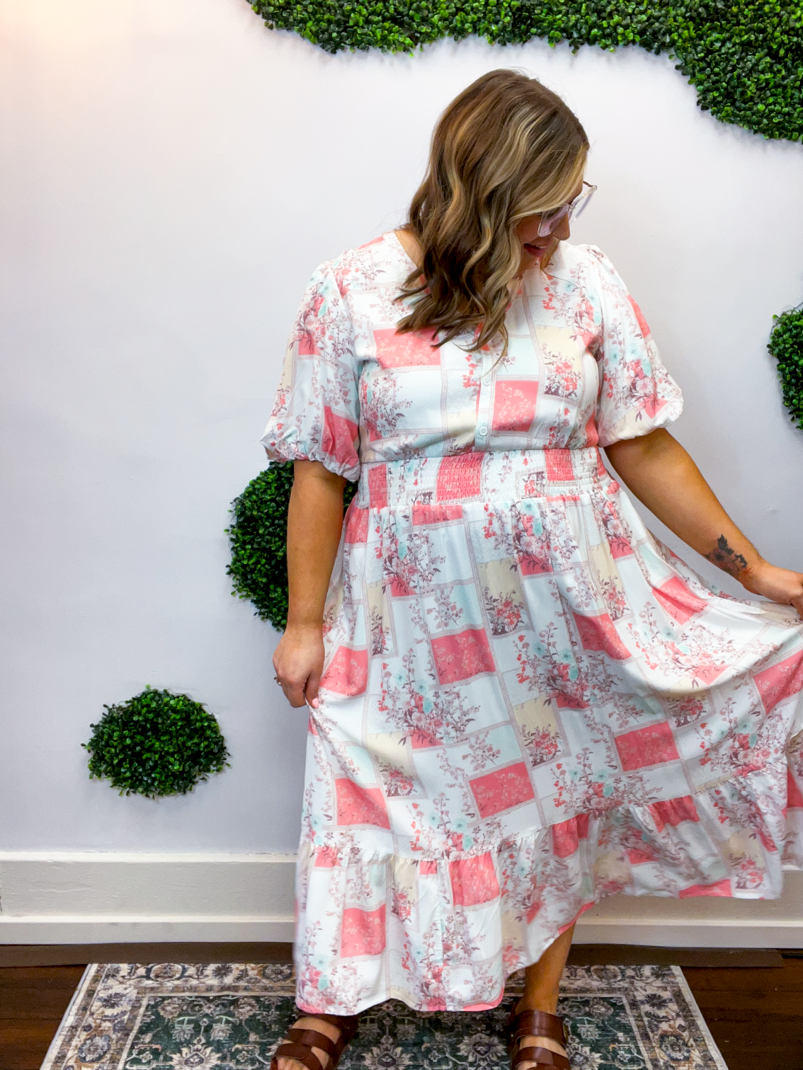 Wildflower Patchwork Midi Dress