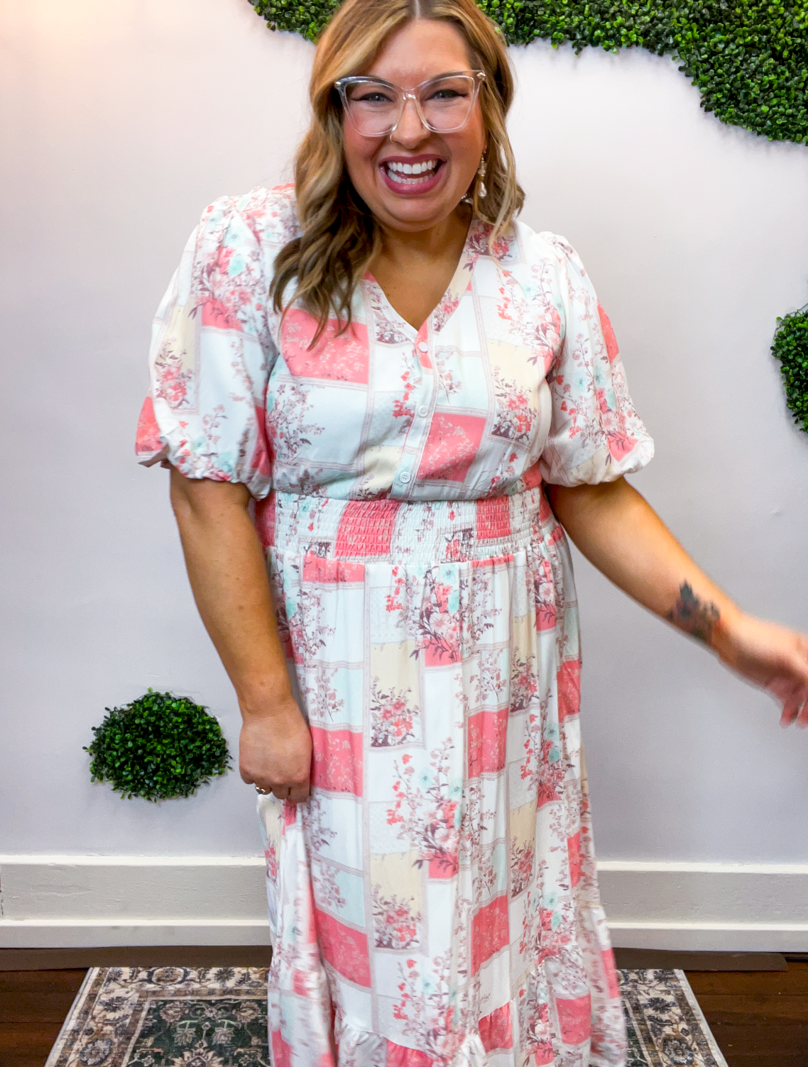 Wildflower Patchwork Midi Dress