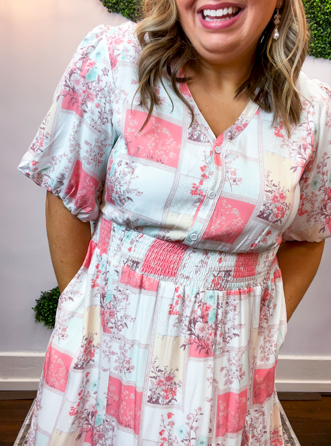 Wildflower Patchwork Midi Dress