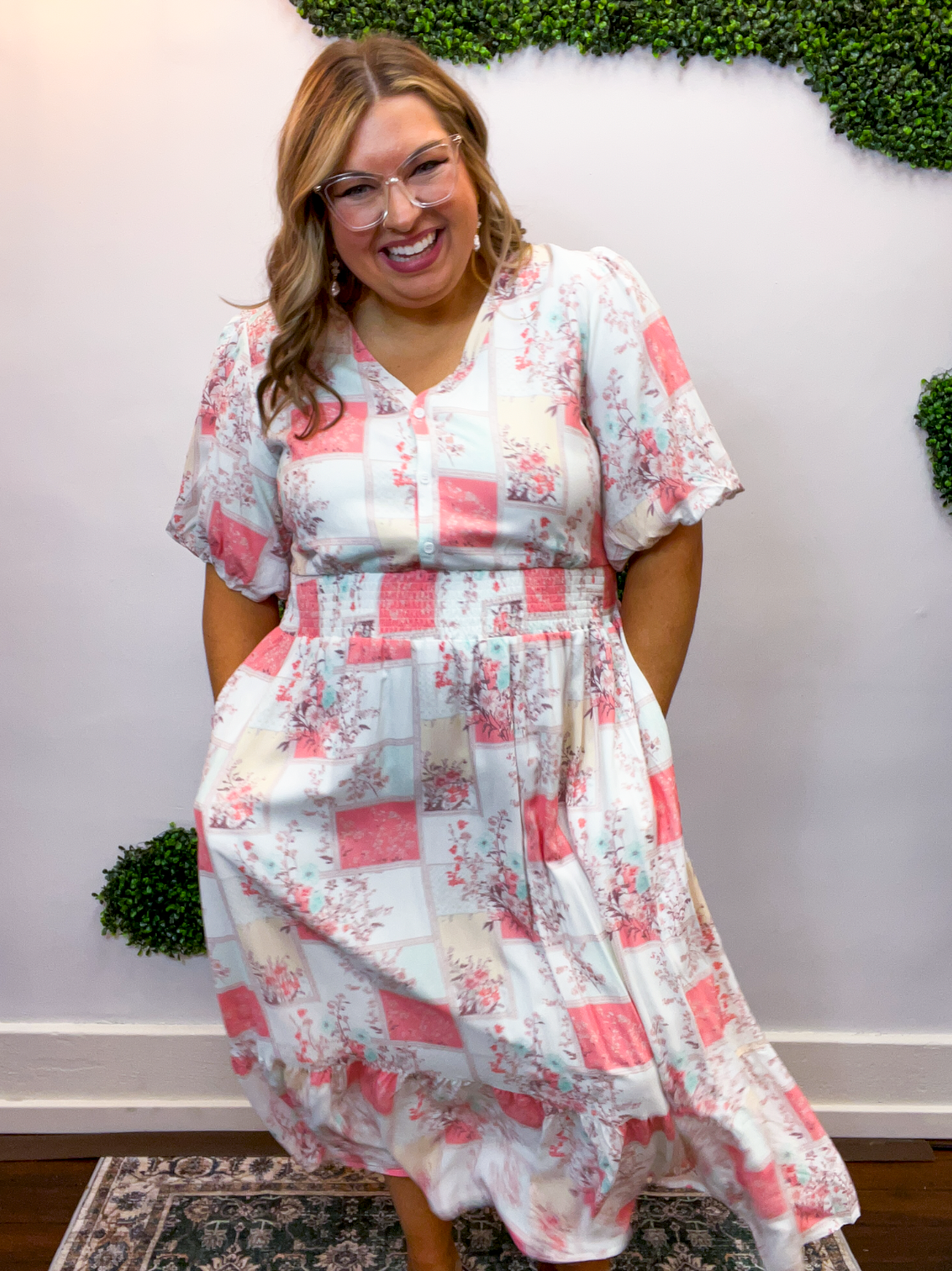 Wildflower Patchwork Midi Dress