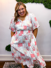 Wildflower Patchwork Midi Dress
