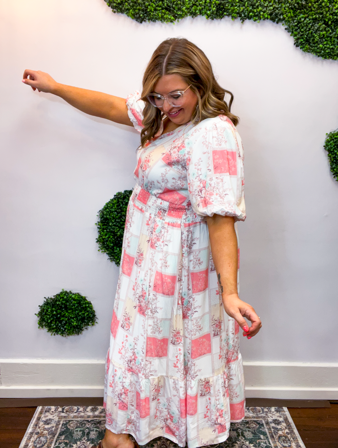 Wildflower Patchwork Midi Dress