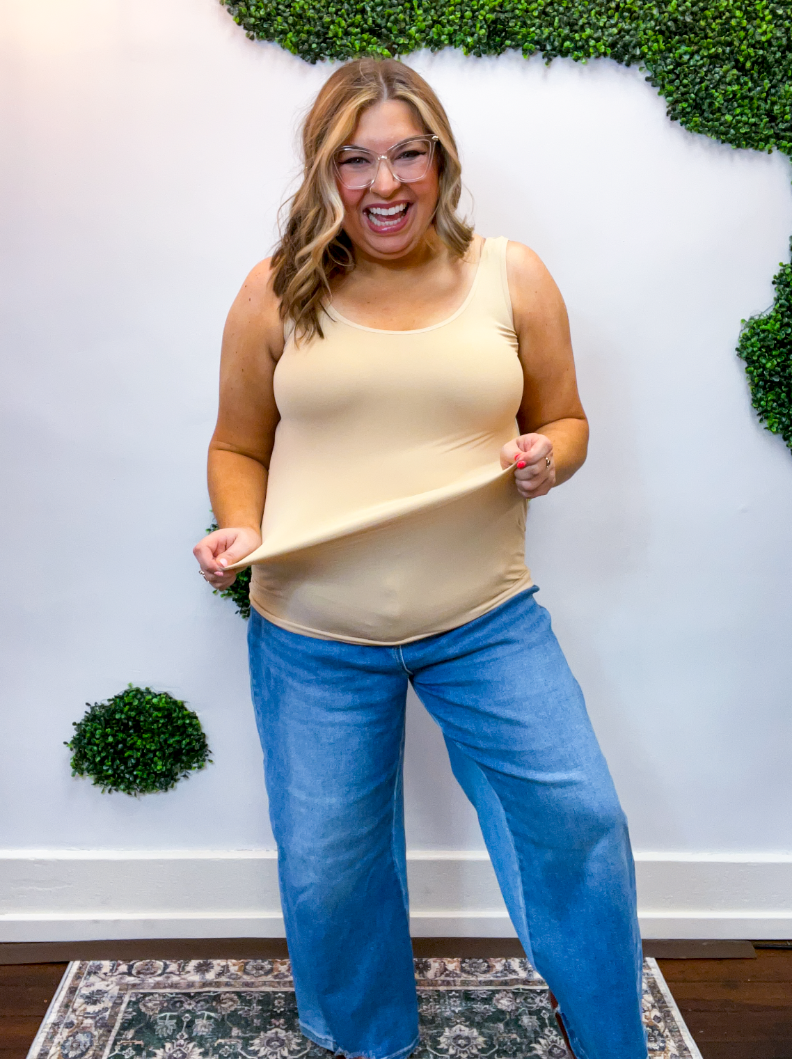 Under It All Long Seamless Tank in Nude