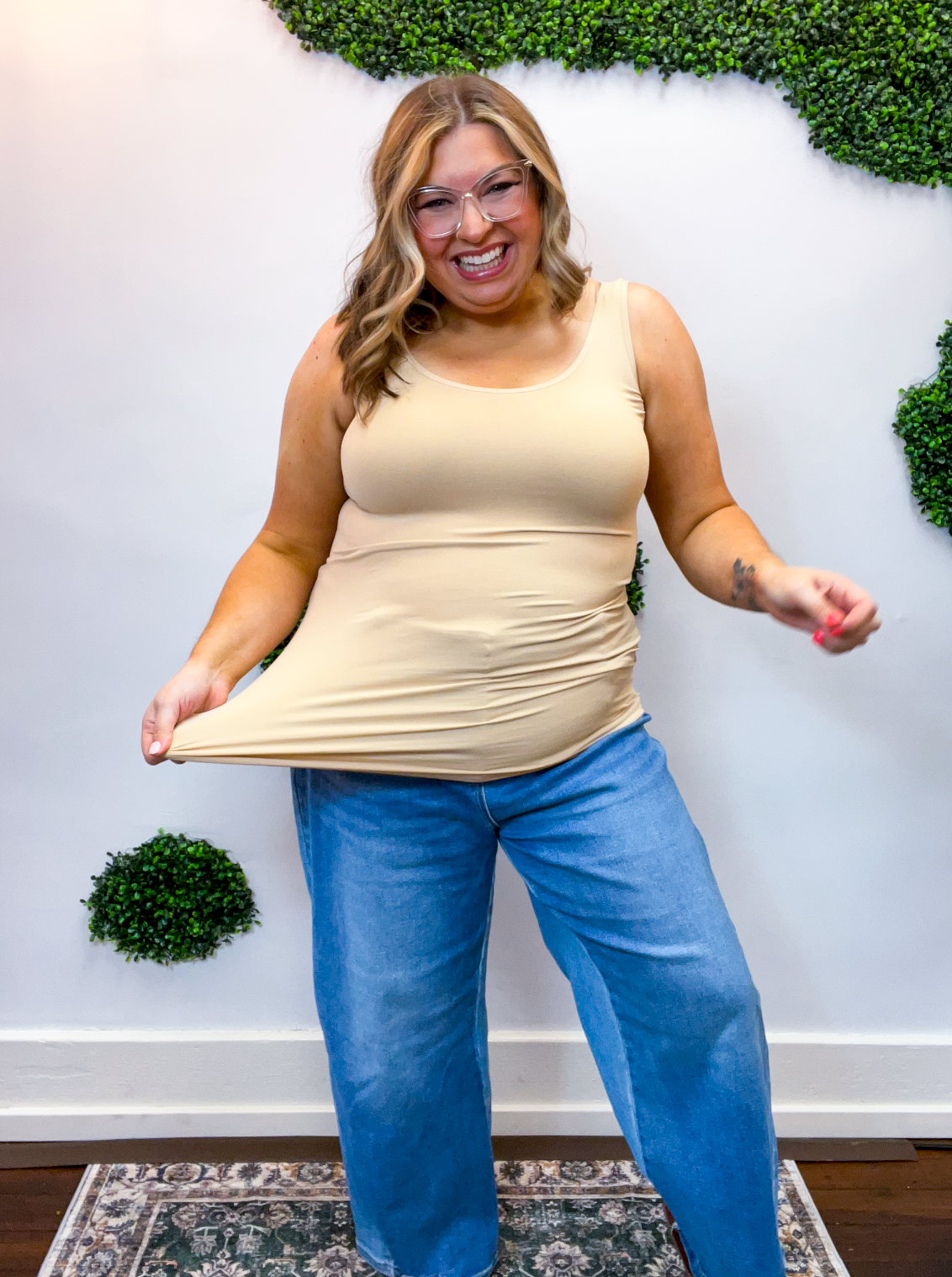 Under It All Long Seamless Tank in Nude