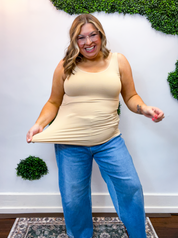 Under It All Long Seamless Tank in Nude