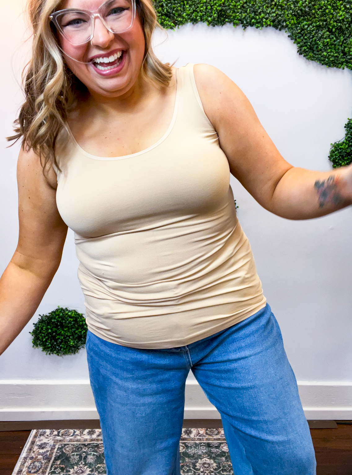 Under It All Long Seamless Tank in Nude