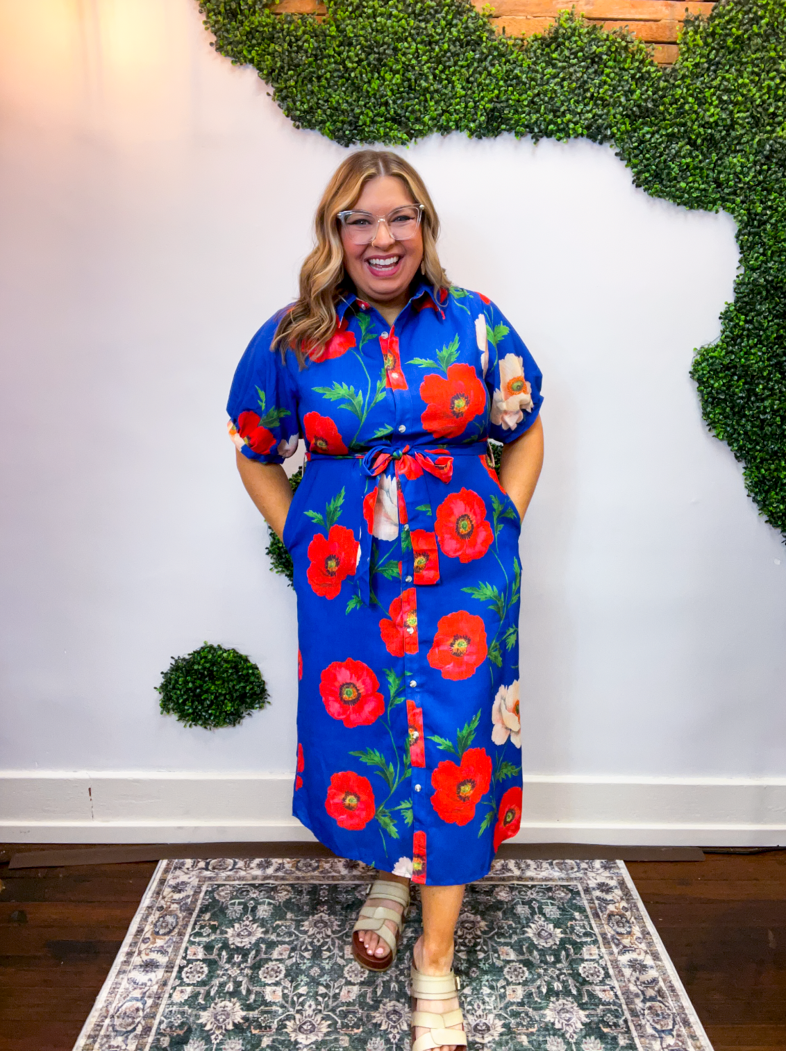 Where Poppies Grow Midi Dress