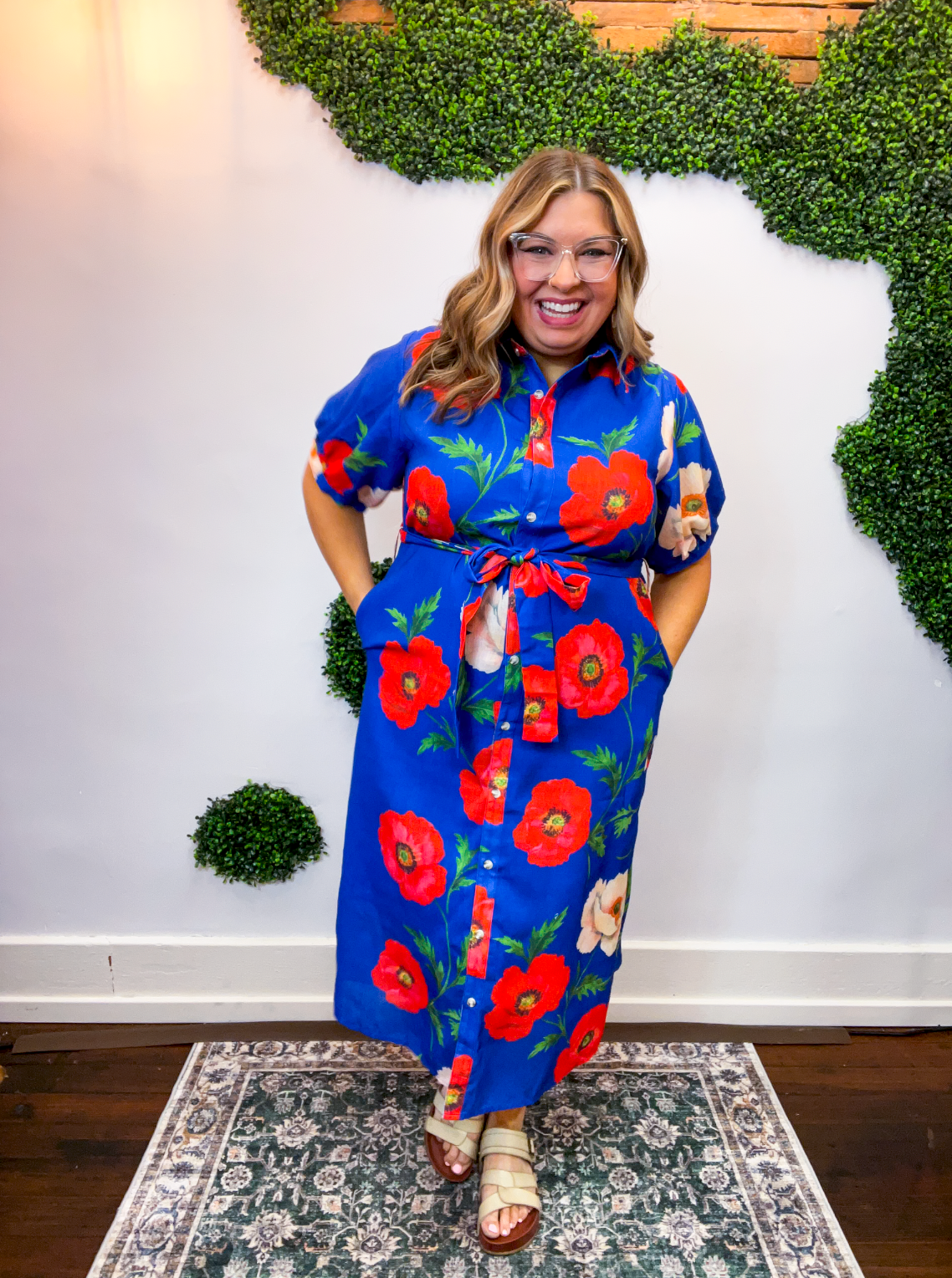 Where Poppies Grow Midi Dress
