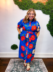 Where Poppies Grow Midi Dress