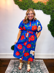 Where Poppies Grow Midi Dress