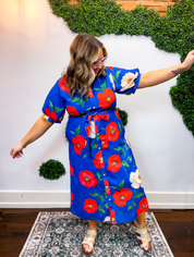 Where Poppies Grow Midi Dress