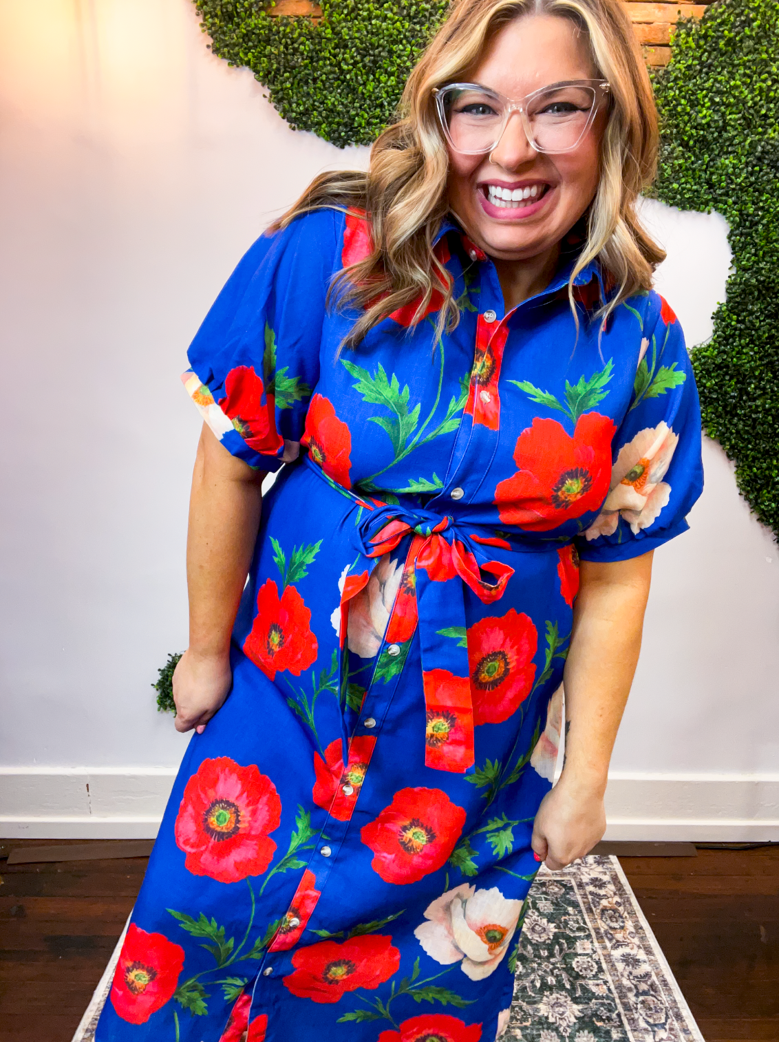 Where Poppies Grow Midi Dress