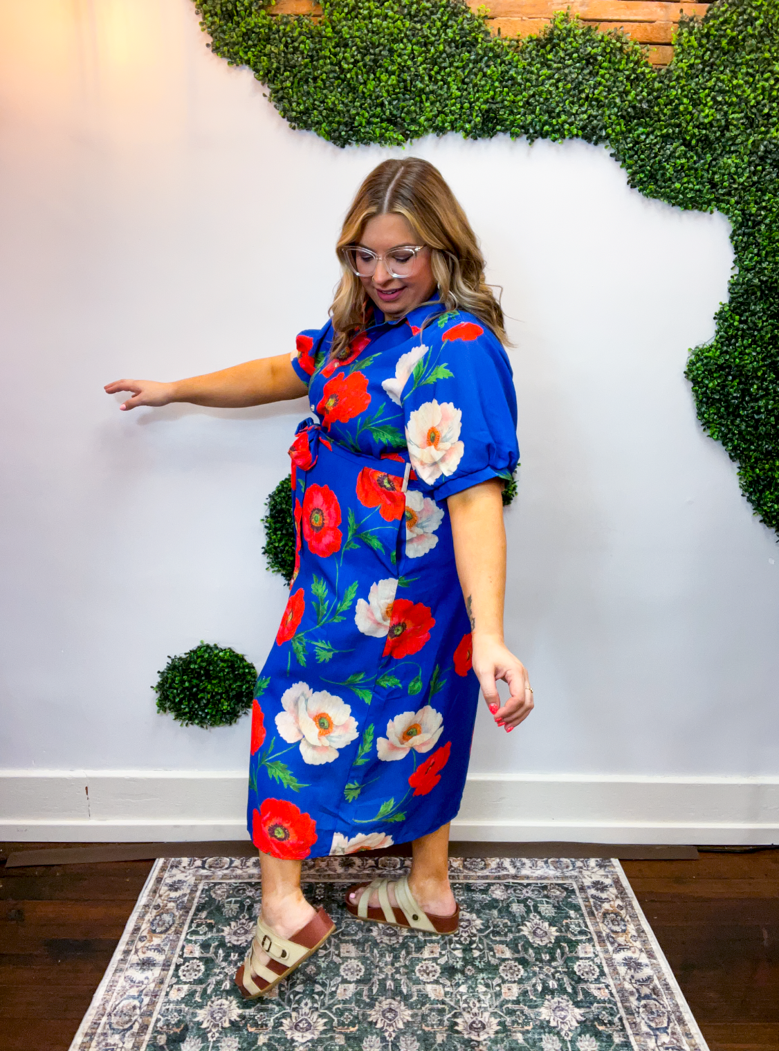 Where Poppies Grow Midi Dress