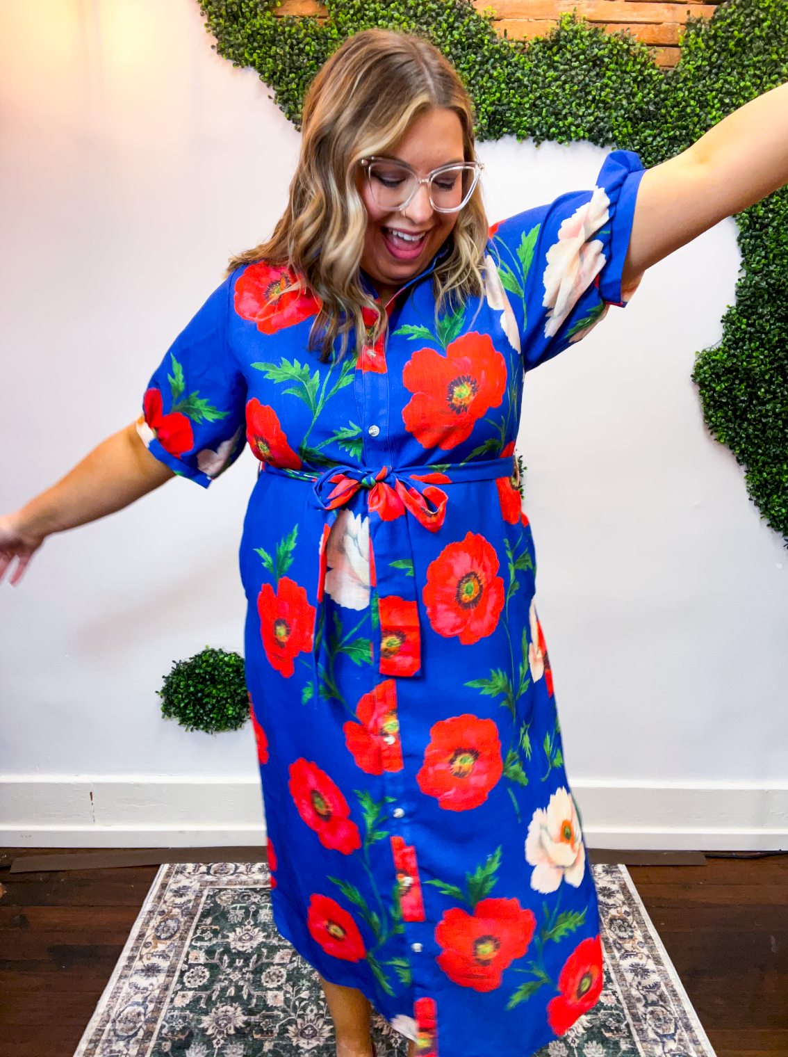 Where Poppies Grow Midi Dress