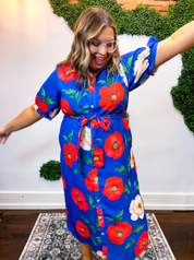 Where Poppies Grow Midi Dress