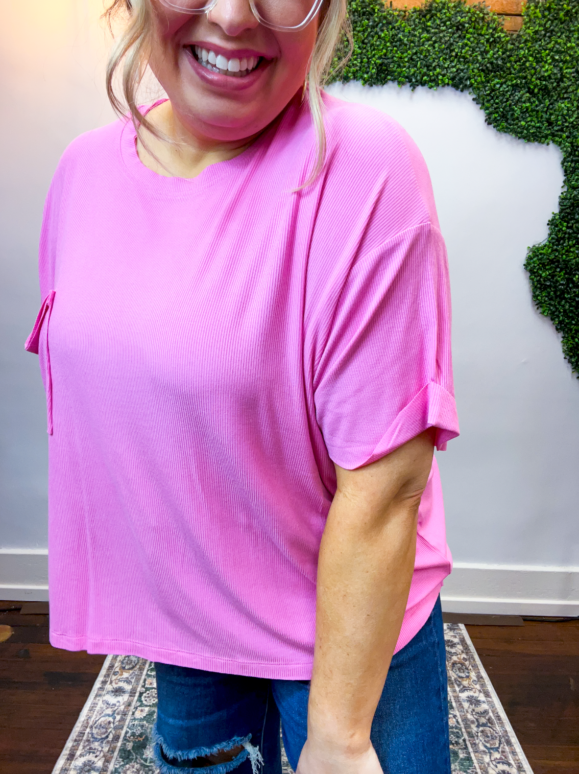 Pocket Full of Sunshine Tee in Candy Pink