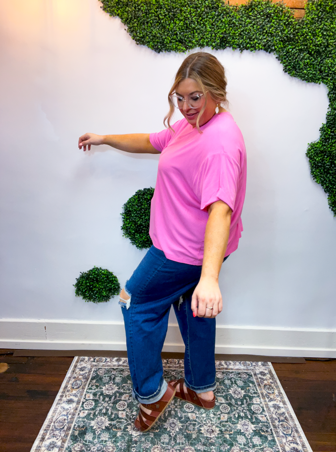 Pocket Full of Sunshine Tee in Candy Pink