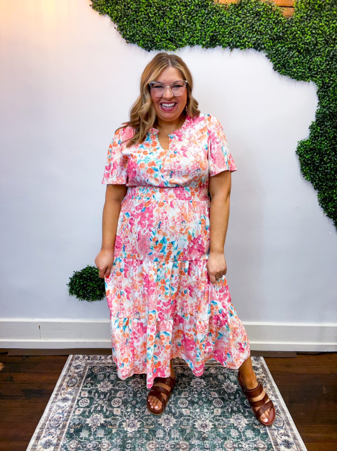 colorful midi dress Flower Market Midi Dress 2X