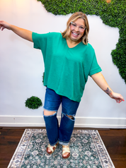 Float Away Dolman Top in Kelly Green
