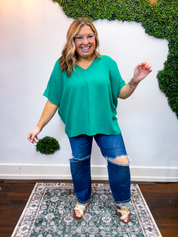 Float Away Dolman Top in Kelly Green