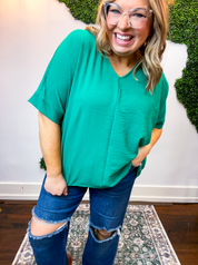 Float Away Dolman Top in Kelly Green