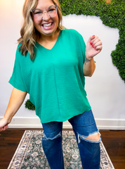 Float Away Dolman Top in Kelly Green