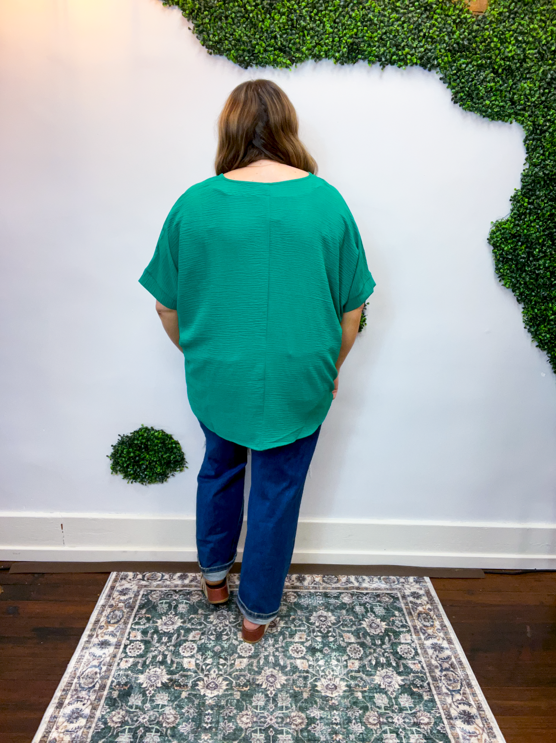 Float Away Dolman Top in Kelly Green