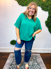 Float Away Dolman Top in Kelly Green