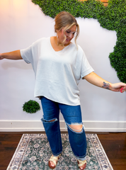 Float Away Dolman Top in Bone