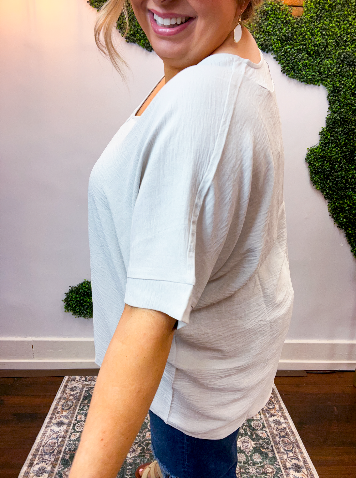 Float Away Dolman Top in Bone