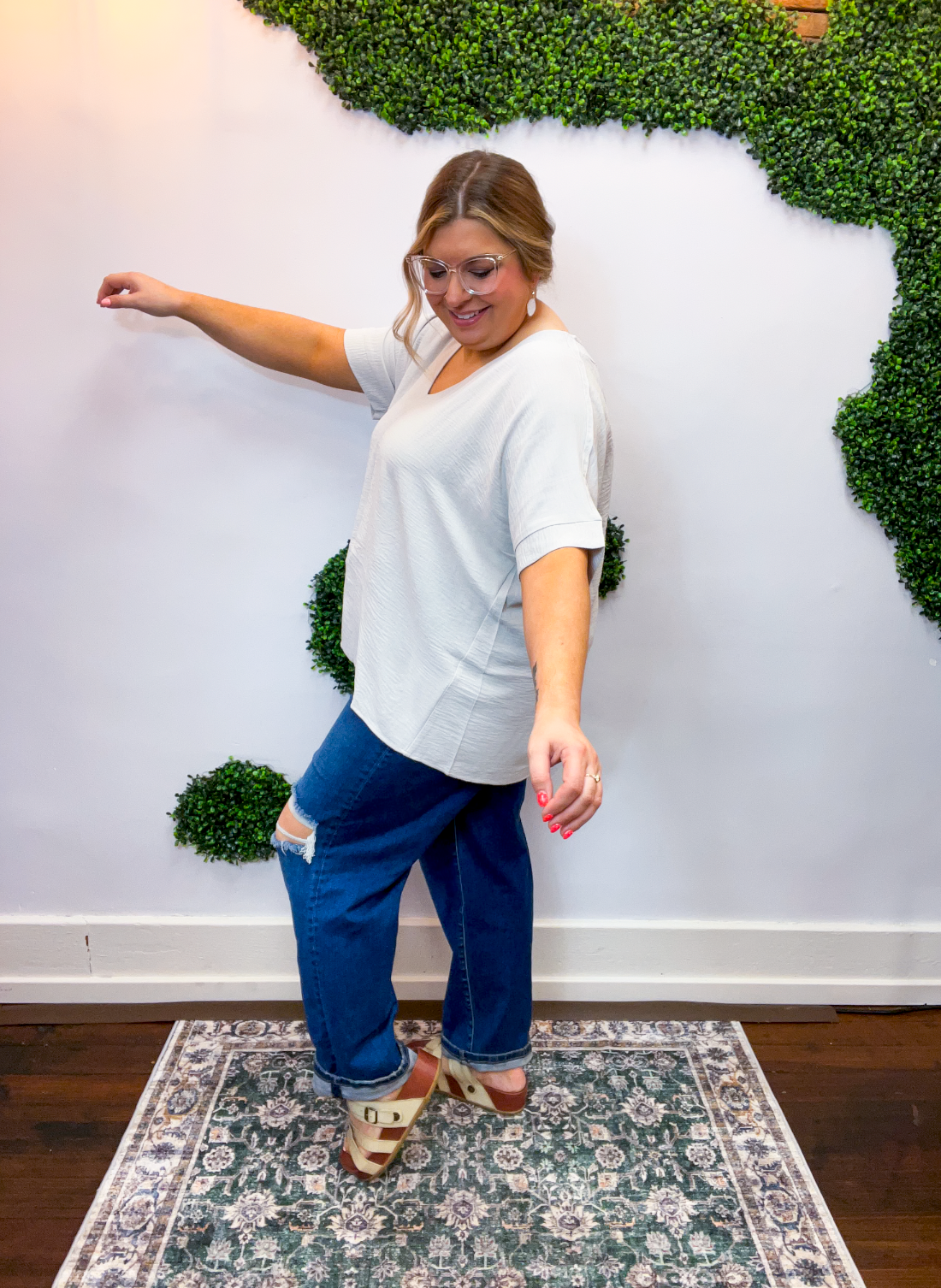 Float Away Dolman Top in Bone
