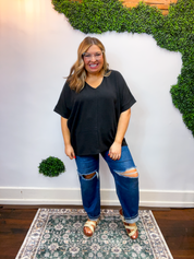 Float Away Dolman Top in Black