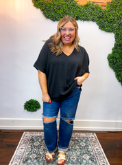 Float Away Dolman Top in Black