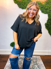 Float Away Dolman Top in Black