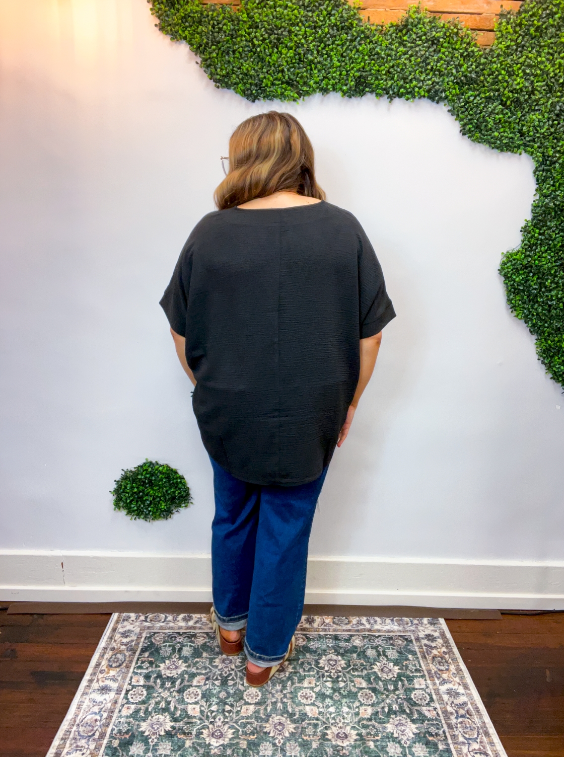 Float Away Dolman Top in Black