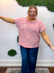Smooth Sailing Stripe Top in Red