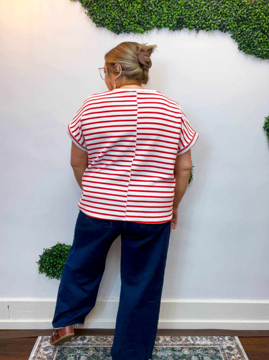 Smooth Sailing Stripe Top in Red