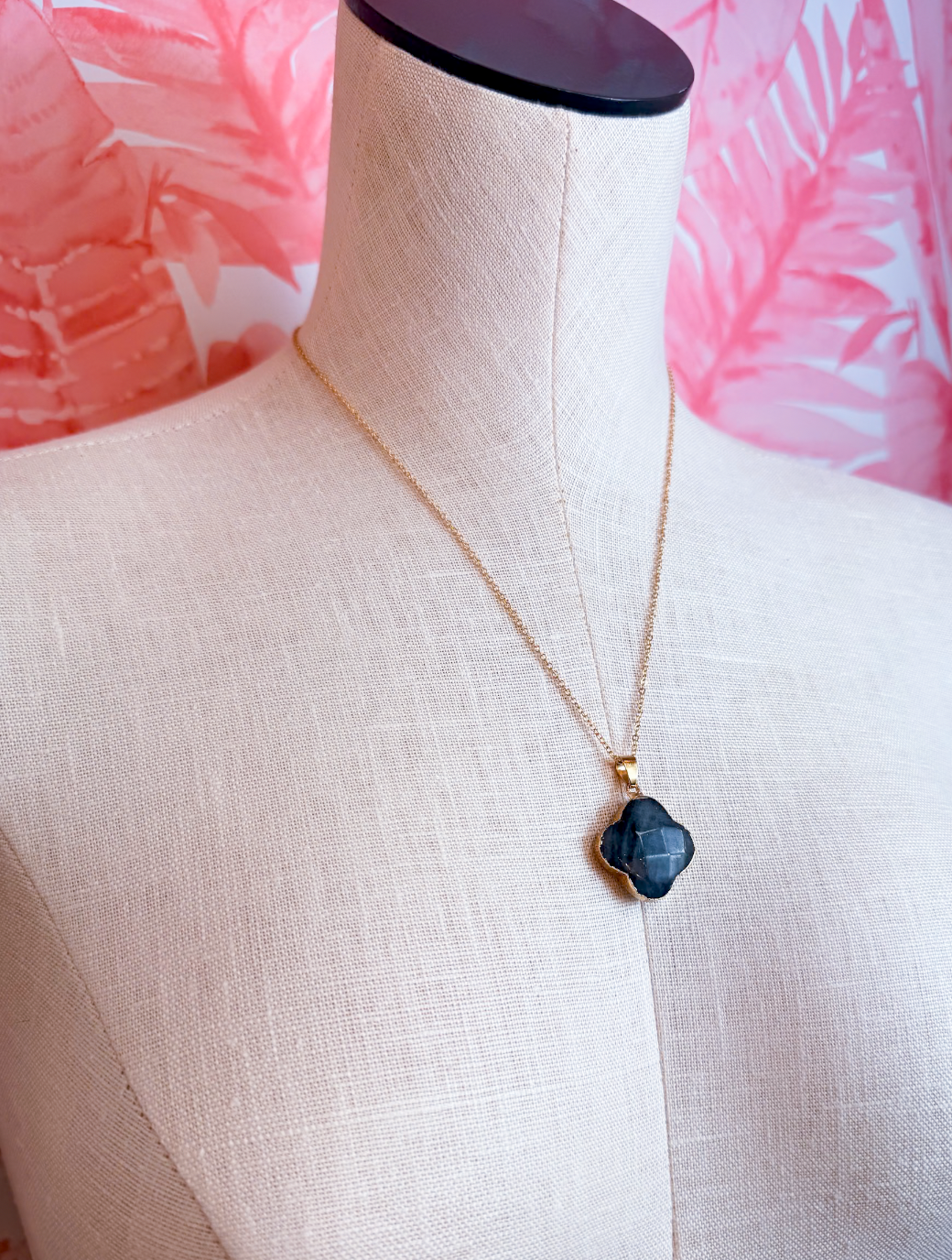 Labradorite Clover Pendant Necklace *Final Sale*