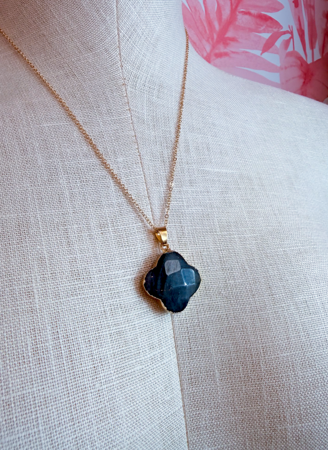 Labradorite Clover Pendant Necklace *Final Sale*