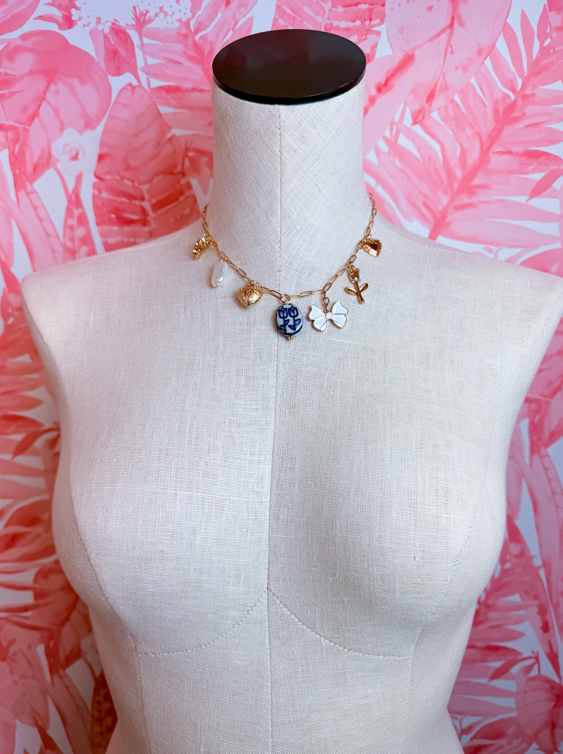 Tulips & Bows Charm Necklace *Final Sale*