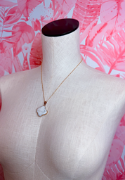 Howlite Clover Pendant Necklace *Final Sale*