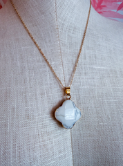 Howlite Clover Pendant Necklace *Final Sale*