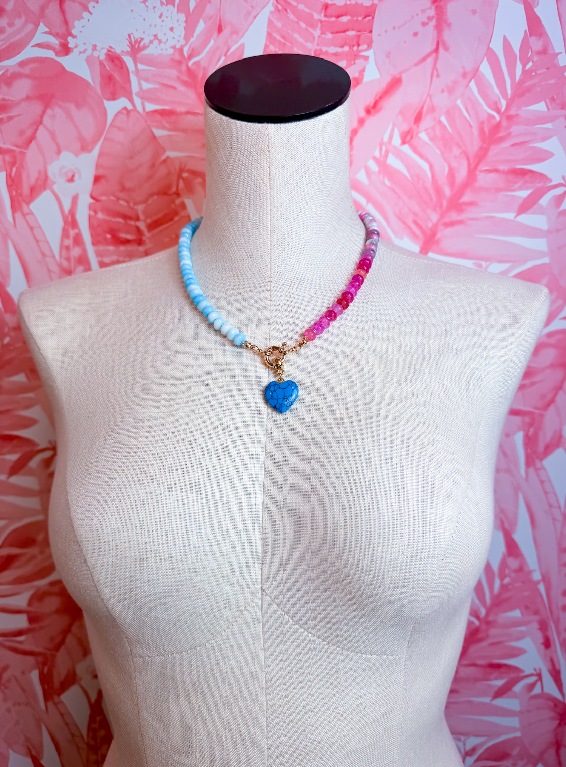 Color Story Beaded Necklace in Turquoise  *Final Sale*