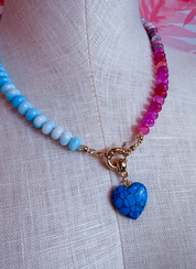 Color Story Beaded Necklace in Turquoise  *Final Sale*