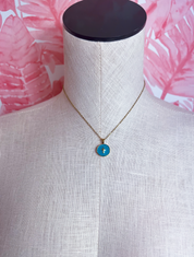 Circle of Faith Pendant Necklace in Turquoise *Final Sale*