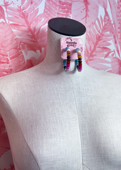 All the Colors Beaded Hoop Earrings *Final Sale*
